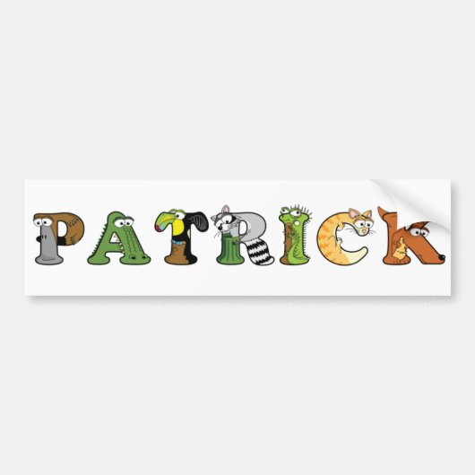 Alphabetimals Persoonlijke naamsticker Bumpersticker (Voorkant)