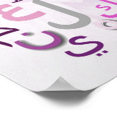 Alphabets arabes en rose poster (Coin)