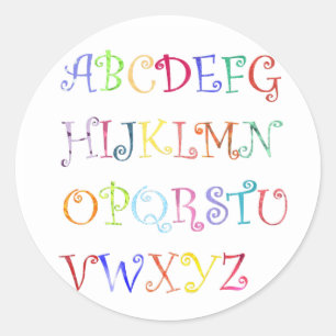 Alphabets des autocollants couleur
