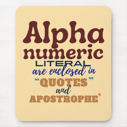 Alphanumeric Literal in Cobol Programming Muismat (Voorkant)