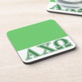 Alphi Chi Omega Green Letters Bier Onderzetter (Linkerzijde)