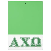 Alphi Chi Omega Green Letters Klembord (Achterkant)