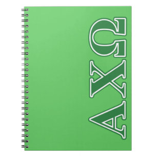 Alphi Chi Omega Green Letters Notitieboek
