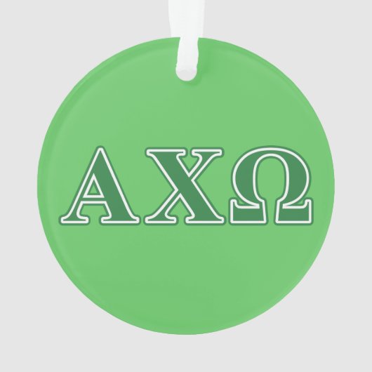Alphi Chi Omega Green Letters Ornament (achterkant)