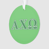 Alphi Chi Omega Green Letters Ornament (voorkant)