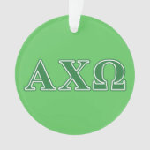 Alphi Chi Omega Green Letters Ornament (voorkant)