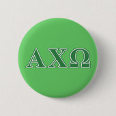 Alphi Chi Omega Green Letters Ronde Button 5,7 Cm (Voorkant)