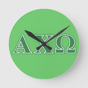 Alphi Chi Omega Green Letters Ronde Klok