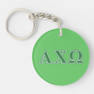 Alphi Chi Omega Green Letters Sleutelhanger
