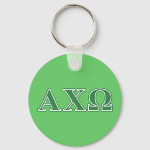 Alphi Chi Omega Green Letters Sleutelhanger