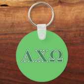 Alphi Chi Omega Green Letters Sleutelhanger (Voorkant)