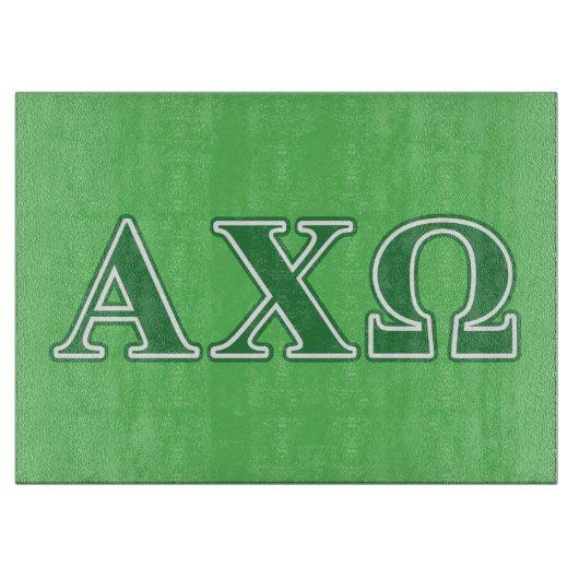 Alphi Chi Omega Green Letters Snijplank (Voorkant)