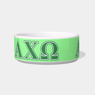 Alphi Chi Omega Green Letters Voerbakje