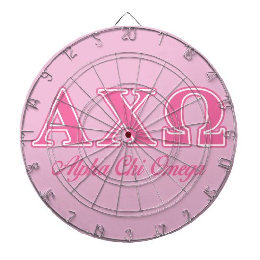 Alphi Chi Omega roze letters Dartbord (Voorkant)