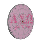 Alphi Chi Omega roze letters Dartbord (Voorkant Links)