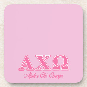 Alphi Chi Omega roze letters Drankjes Onderzetter