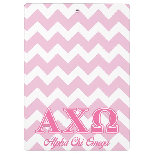 Alphi Chi Omega roze letters Klembord (Achterkant)