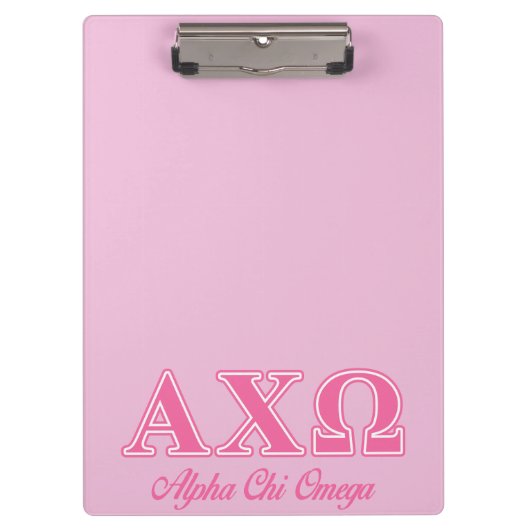 Alphi Chi Omega roze letters Klembord (Voorkant)