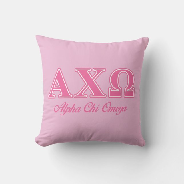 Alphi Chi Omega roze letters Kussen (Voorkant)