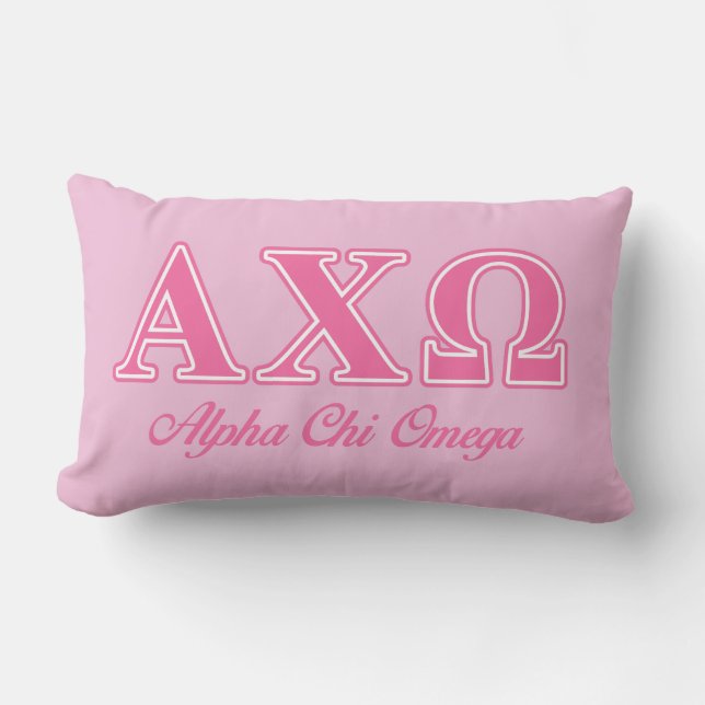 Alphi Chi Omega roze letters Kussen (Voorkant)