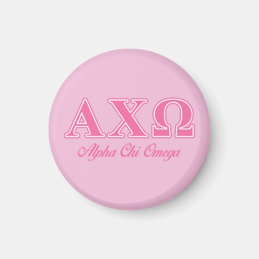 Alphi Chi Omega roze letters Magneet (Voorkant)