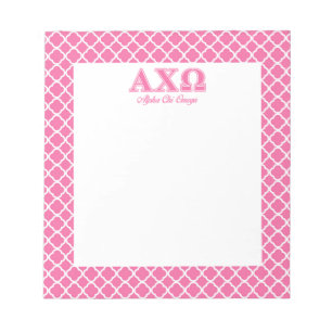 Alphi Chi Omega roze letters Notitieblok