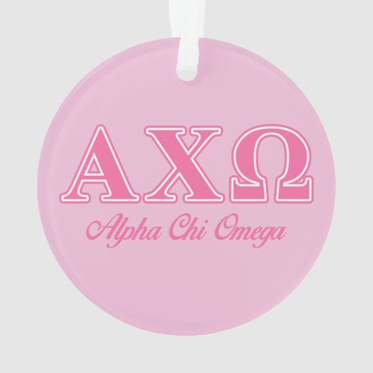 Alphi Chi Omega roze letters Ornament (achterkant)
