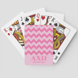 Alphi Chi Omega roze letters Pokerkaarten
