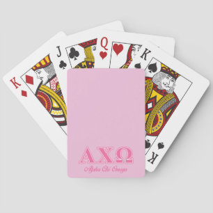 Alphi Chi Omega roze letters Pokerkaarten