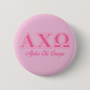 Alphi Chi Omega Roze Letters Ronde Button 5,7 Cm