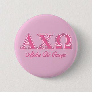 Alphi Chi Omega Roze Letters Ronde Button 5,7 Cm