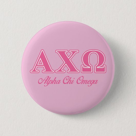 Alphi Chi Omega roze letters Ronde Button 5,7 Cm (Voorkant)