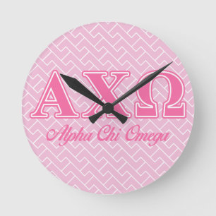 Alphi Chi Omega roze letters Ronde Klok