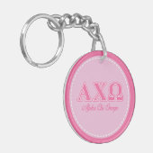 Alphi Chi Omega roze letters Sleutelhanger (Voorkant Links)
