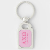 Alphi Chi Omega roze letters Sleutelhanger (Voorkant)