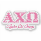 Alphi Chi Omega roze letters Sticker (Voorkant)