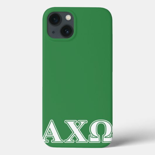 Alphi Chi Omega White en Green Letters Case-Mate iPhone Case (Achterkant)