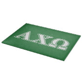 Alphi Chi Omega White en Green Letters Snijplank (Hoek)