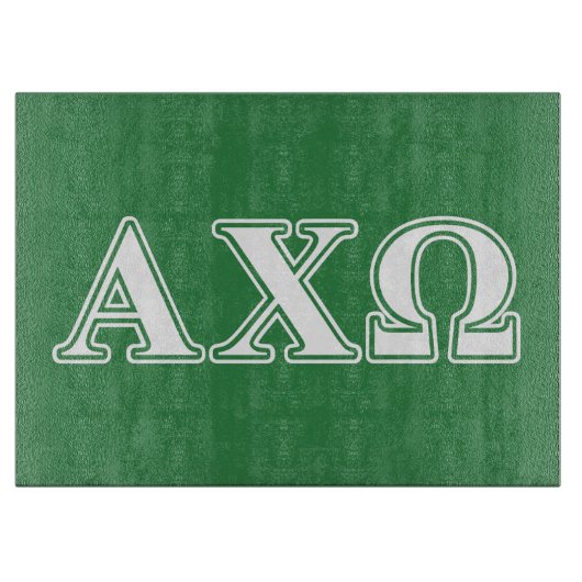 Alphi Chi Omega White en Green Letters Snijplank (Voorkant)