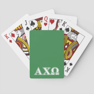 Alphi Chi Omega White en Green Letters Speelkaarten