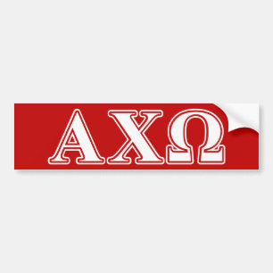 Alphi Chi Omega White en Red Letters Bumpersticker