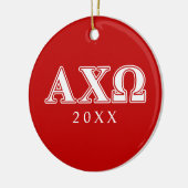 Alphi Chi Omega White en Red Letters Keramisch Ornament (Links)