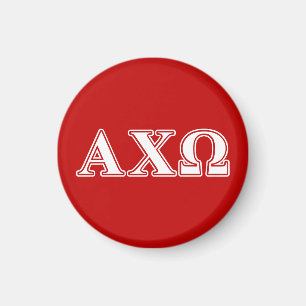 Alphi Chi Omega White en Red Letters Magneet