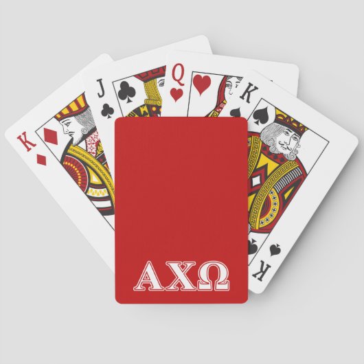Alphi Chi Omega White en Red Letters Pokerkaarten (Achterkant)