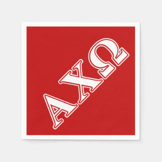 Alphi Chi Omega White en Red Letters Servetten