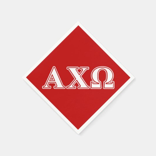 Alphi Chi Omega White en Red Letters Servetten (Hoek)
