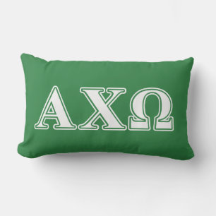 Alphi Chi Omega Witte en Groene Letters Kussen
