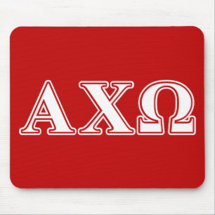 Alphi Chi Omega Witte en Rode Letters Muismat