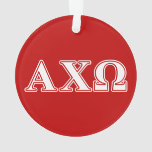 Alphi Chi Omega Witte en Rode Letters Ornament