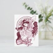 Alphonose Mucha Art Briefkaart (Staand voorkant)